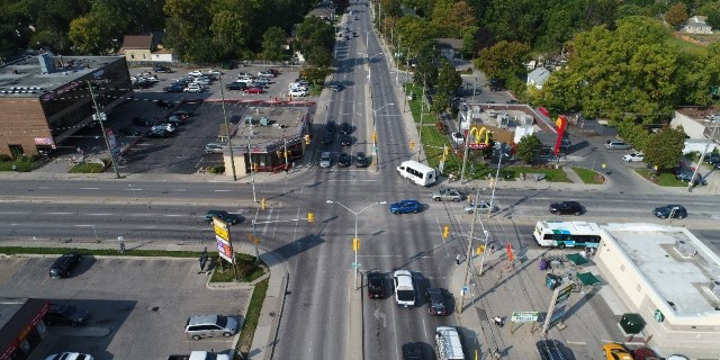 A bird-eye view of the Oxford and Wharncliffe intersection 