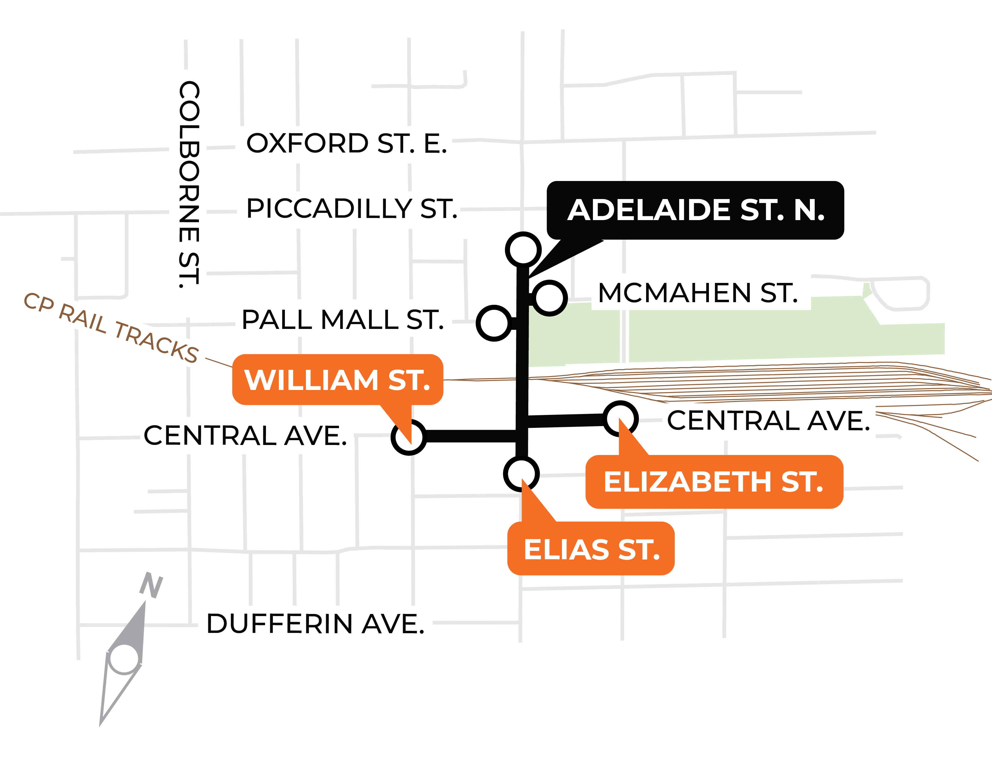 Map of Adelaide Underpass project area