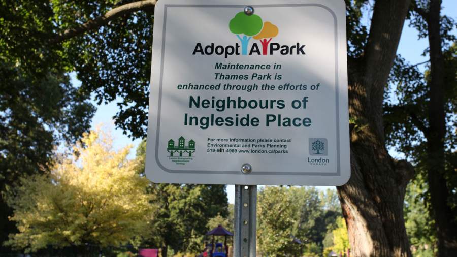 Adopt a Park sign 